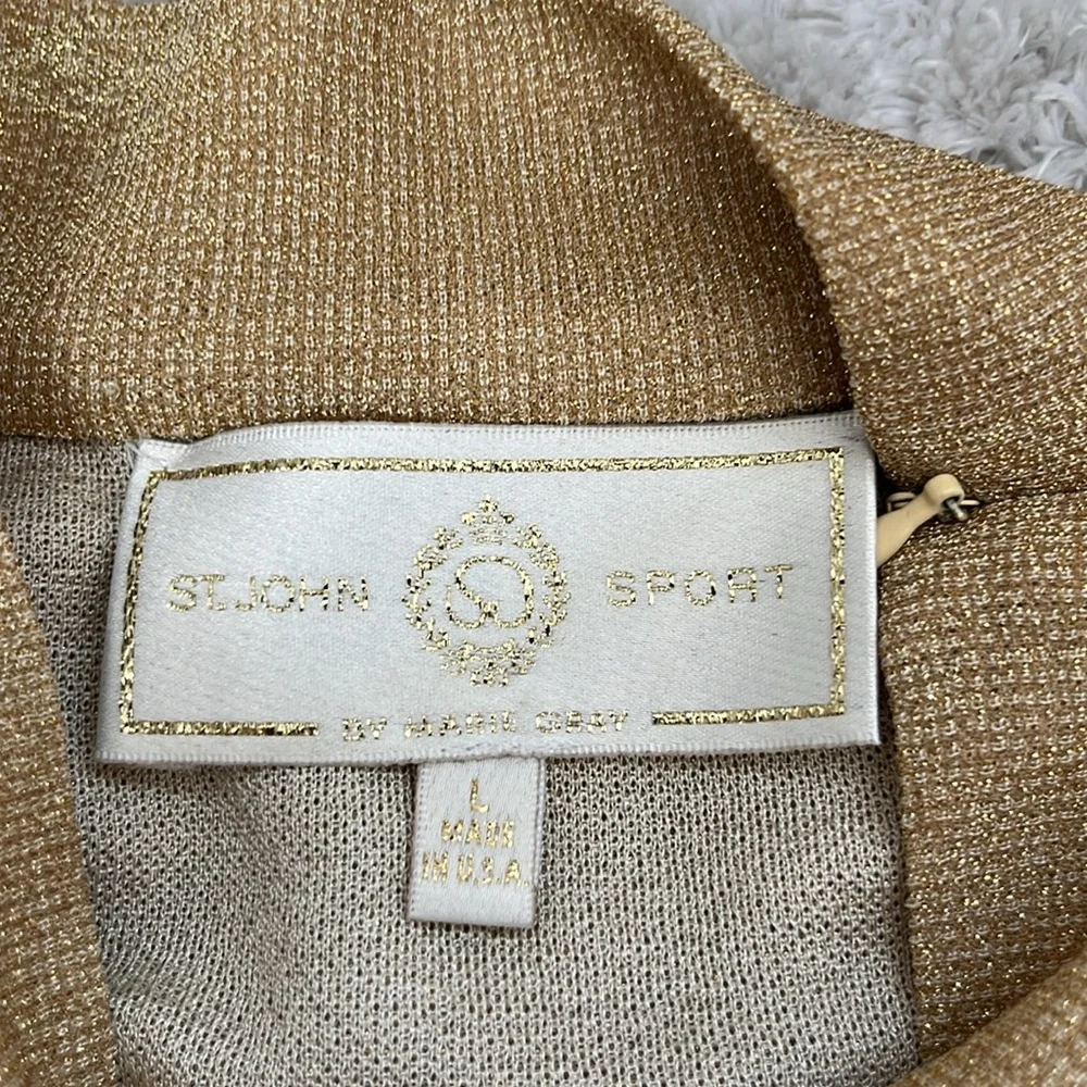 St. John Sport by Marie Gray Shimmery Mock Neck Sleeveless Top - Picture 7 of 8